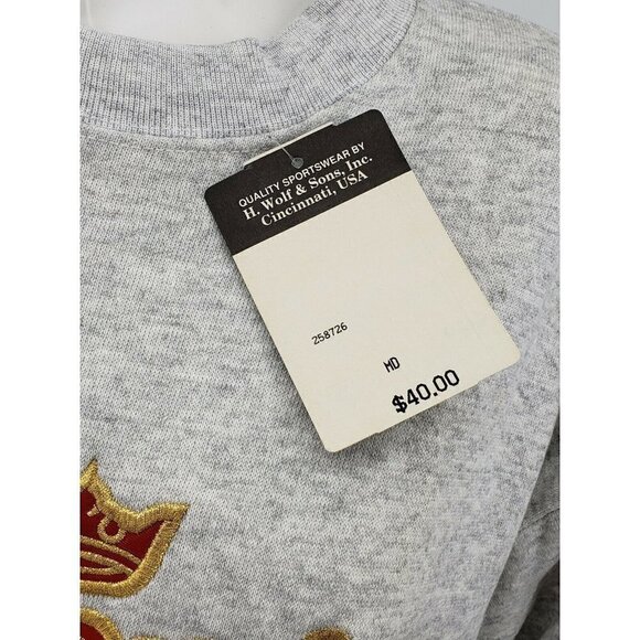 Vintage Deadstock Star Ship Oceanic Sweatshirt M Grey Embroidered Cruise Ship - Picture 2 of 7